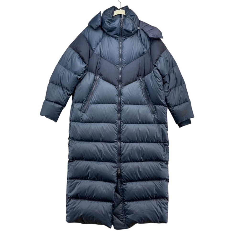 Nike Parka Womens S Small Navy Blue Down Fill Long Windrunner Jacket Gorpcore